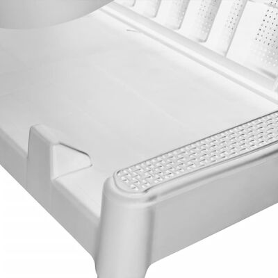 vidaXL Sun Lounger with Cushion White 186x60x29 cm PP