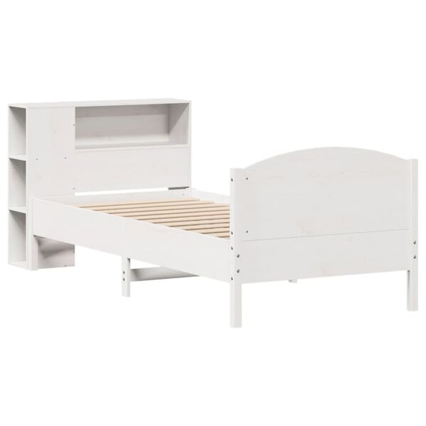 vidaXL Bookcase Bed without Mattress White 90x190cm Single Solid Wood Pine