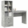 vidaXL Desk with Drawer 2 pcs Concrete Grey