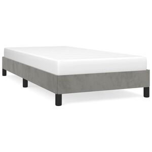 vidaXL Bed Frame without Mattress Light Grey 90x190 cm Single Single Velvet