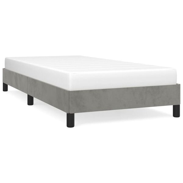 vidaXL Bed Frame without Mattress Light Grey 90x190 cm Single Single Velvet
