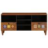 vidaXL TV Cabinet with Drawer Walnut 100 x 33 x 46 cm Solid Mango Wood
