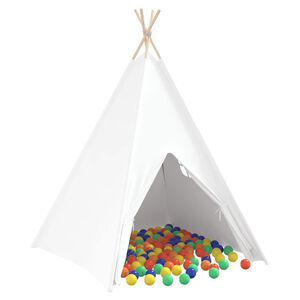 vidaXL Teepee Tent White 120 x 120 x 150 cm Fabric and Plastic