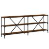 vidaXL Console Table Smoked Oak 200x30x75 cm Engineered Wood and Iron