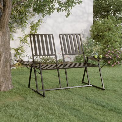 vidaXL 2-Seater Garden Bench 165 cm Black Steel