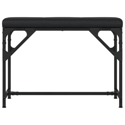 vidaXL Dining Bench Black 62x32x45 cm Steel and Faux Leather