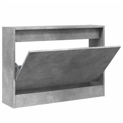 vidaXL Shoe Cabinet Concrete Grey 80x21x57 cm Engineered Wood