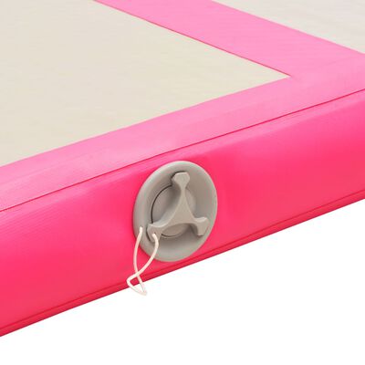 vidaXL Inflatable Gymnastics Mat with Pump 300x100x10 cm PVC Pink