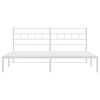 vidaXL Metal Bed Frame without Mattress with Headboard White 183x213cm