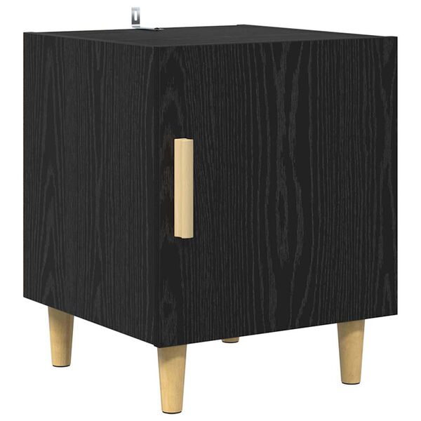 vidaXL Bedside Cabinet Black Oak 40 x 40 x 50 cm Engineered Wood