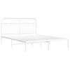 vidaXL Metal Bed Frame without Mattress with Headboard White 140x200cm