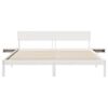vidaXL Bed Frame with Headboard White 200 x 200 cm Solid Pine Wood