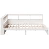 vidaXL Bookcase Bed without Mattress White 150x200 cm Solid Wood Pine