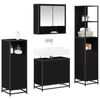 vidaXL Bathroom Furniture Set 4 pcs Black Oak Engineered Wood