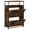 vidaXL Shoe Cabinet Smoked Oak 75x34x112 cm Engineered Wood
