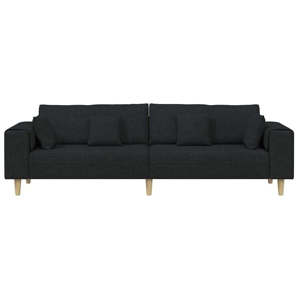 vidaXL Fabric Sofa with Cushion Black 208 cm Fabric
