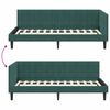 vidaXL Corner Bed Frame with Headboard Dark green 100 x 200 cm Velvet