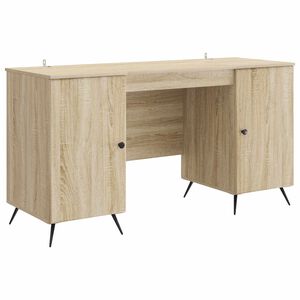vidaXL Desk with Shelf Sonoma Oak 142.5 x 50 x 75 cm Engineered Wood