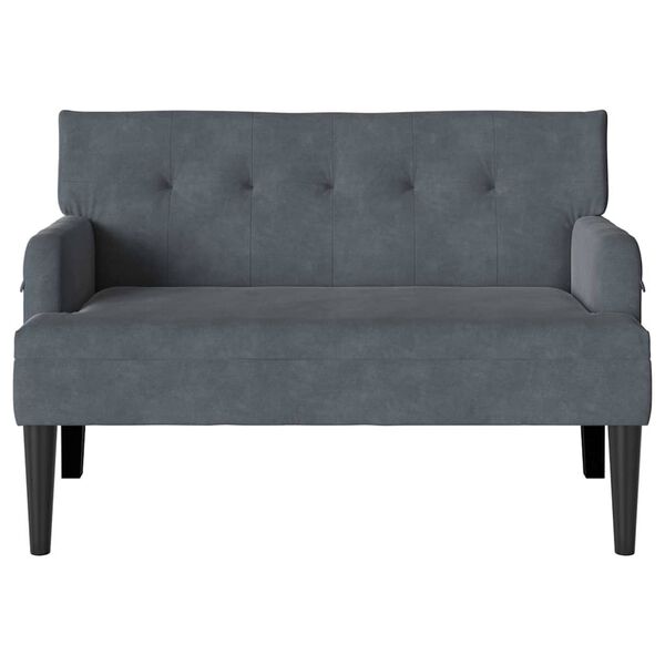 vidaXL Bench Dark Grey 112 x 65.5 x 75 cm Velvet