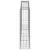 vidaXL Arched Gabion Baskets 6 pcs 400x50x180/200 cm Galvanised Iron