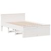 vidaXL Bed Frame without Mattress with Headboard White 135x190 cm Double Solid Wood Pine