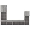 vidaXL 4 Piece TV Wall Units with LED Grey Sonoma Engineered Wood