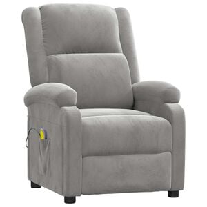 vidaXL Massage Chair Light Grey Velvet
