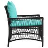 vidaXL Garden Chair with Cushion Black 73 x 61 x 77 cm Poly Rattan