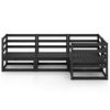 vidaXL 4 Piece Garden Lounge Set Black Solid Wood Pine
