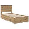 vidaXL Bed Frame with Drawer Artisan Oak 100 x 200 cm Engineered Wood