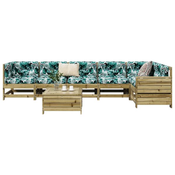 vidaXL 7 Piece Garden Sofa Set Impregnated Wood Pine