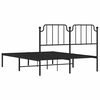 vidaXL Metal Bed Frame without Mattress with Headboard Black 150x200cm