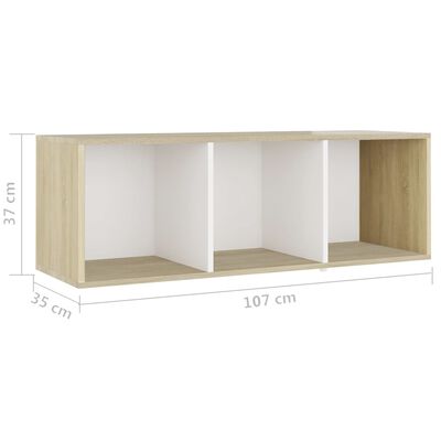 vidaXL TV Cabinets 4 pcs White and Sonoma Oak 107x35x37 cm Engineered Wood