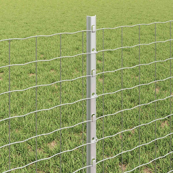 vidaXL Fence Post 5 pcs Silver 60 cm Steel