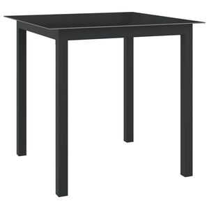 vidaXL Garden Table | Black | Aluminium, Glass | Compact | Durable
