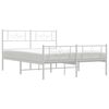 vidaXL Metal Bed Frame without Mattress with Footboard White 140x200cm