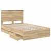 vidaXL Bed Frame with Drawer Sonoma Oak 120 x 200 cm Engineer Wood
