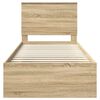vidaXL Bed Frame with Headboard Sonoma Oak 90 x 190 cm Solid Pine Wood