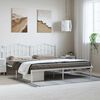 vidaXL Metal Bed Frame without Mattress with Headboard White 193x203cm