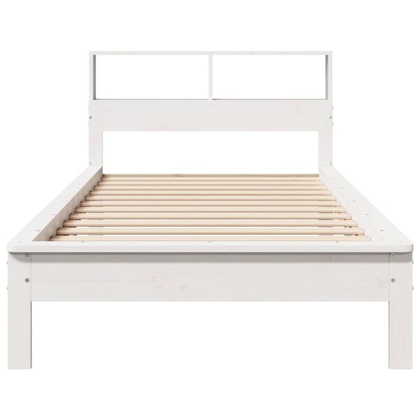 vidaXL Bookcase Bed without Mattress White 75x190 cm Small Single Solid Wood Pine