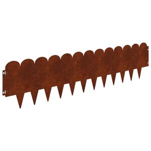 vidaXL Lawn Edging 20 pcs 103 x 25 cm Steel Rusty