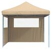 vidaXL Foldable Party Tent Pop-Up with 2 Sidewalls Beige