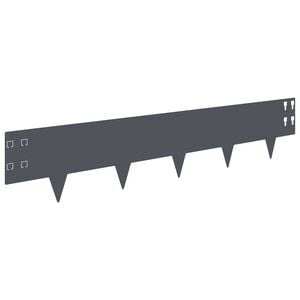 vidaXL Lawn Edging 50 pcs 100 x 20 cm Steel Anthracite
