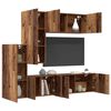 vidaXL TV Wall Unit Wall-mounted 5 pcs Old Wood Engineered Wood