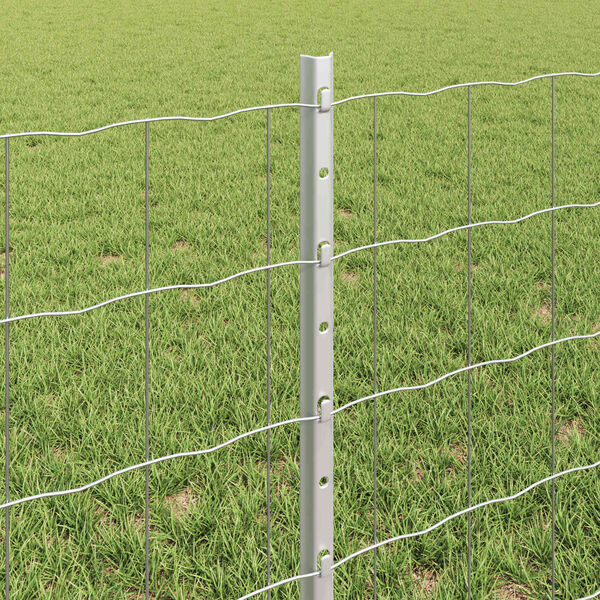 vidaXL Fence and Post Silver 0.6 x 25 m Steel