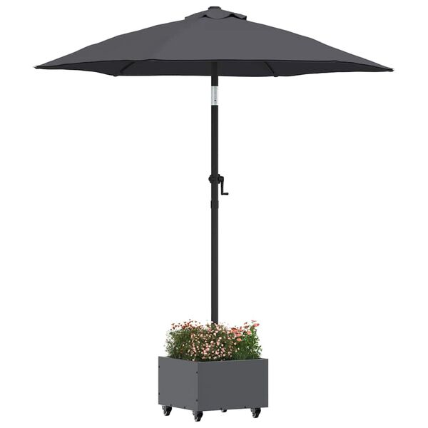 vidaXL Parasol Base with Planter Anthracite 45 x 45 x 45 cm Steel
