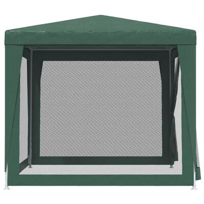 vidaXL Party Tent with 4 Mesh Sidewalls Green 2.5x2.5 m HDPE