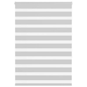 vidaXL Zebra Blind Light Grey 105x150 cm Fabric Width 100.9 cm Polyester