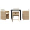 vidaXL Garden Dining Set 5 pcs Beige Poly Rattan