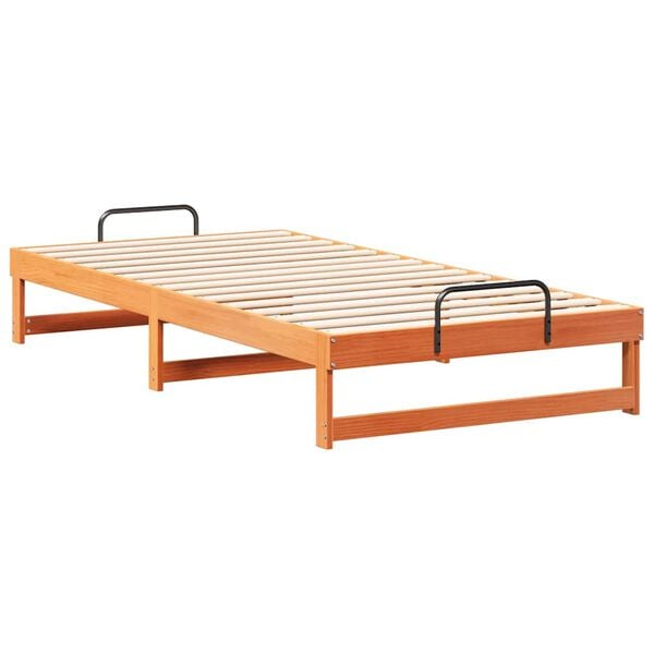 vidaXL Bed Frame Brown 100 x 200 cm Solid Pine Wood